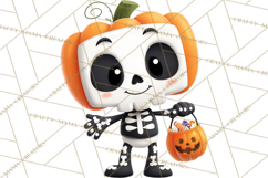 Pumpkin Skeletons Clipart PNG, Cute Halloween Clipart Product Image 2