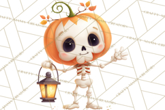 Pumpkin Skeletons Clipart PNG, Cute Halloween Clipart Product Image 3
