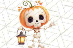 Pumpkin Skeletons Clipart PNG, Cute Halloween Clipart Product Image 3