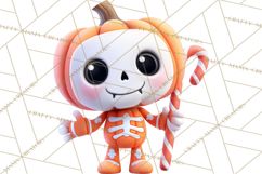 Pumpkin Skeletons Clipart PNG, Cute Halloween Clipart Product Image 4