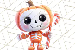 Pumpkin Skeletons Clipart PNG, Cute Halloween Clipart Product Image 4