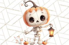 Pumpkin Skeletons Clipart PNG, Cute Halloween Clipart Product Image 2