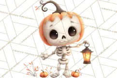Pumpkin Skeletons Clipart PNG, Cute Halloween Clipart Product Image 2