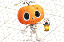 Pumpkin Skeletons Clipart PNG, Cute Halloween Clipart Product Image 3