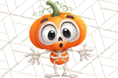 Pumpkin Skeletons Clipart PNG, Cute Halloween Clipart Product Image 3