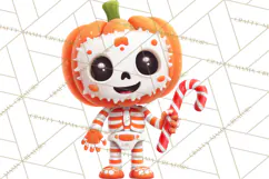 Pumpkin Skeletons Clipart PNG, Cute Halloween Clipart Product Image 2