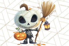 Pumpkin Skeletons Clipart PNG, Cute Halloween Clipart Product Image 3