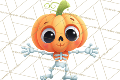 Pumpkin Skeletons Clipart PNG, Cute Halloween Clipart Product Image 5