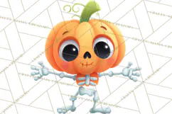 Pumpkin Skeletons Clipart PNG, Cute Halloween Clipart Product Image 5