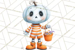 Pumpkin Skeletons Clipart PNG, Cute Halloween Clipart Product Image 5