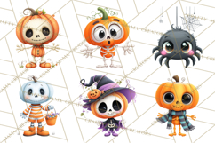 Pumpkin Skeletons Clipart PNG, Cute Halloween Clipart Product Image 2