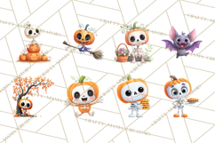 Pumpkin Skeletons Clipart PNG, Cute Halloween Clipart Product Image 4