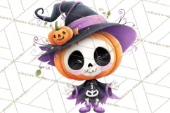 Pumpkin Skeletons Clipart PNG, Cute Halloween Clipart Product Image 2