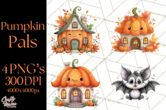 Pumpkin Skeletons Clipart PNG, Cute Halloween Clipart Product Image 1