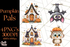 Pumpkin Skeletons Clipart PNG, Cute Halloween Clipart Product Image 1