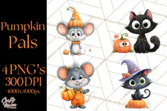 Pumpkin Skeletons Clipart PNG, Cute Halloween Clipart Product Image 1