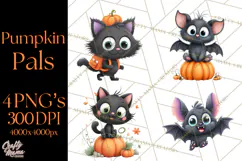 Pumpkin Skeletons Clipart PNG, Cute Halloween Clipart Product Image 1