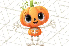 Pumpkin Skeletons Clipart PNG, Cute Halloween Clipart Product Image 4