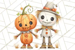 Pumpkin Skeletons Clipart PNG, Cute Halloween Clipart Product Image 5