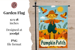 Cute Pumpkin Patch Garden Flag Sublimation Design Product Image 2