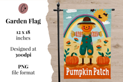 Cute Pumpkin Patch Garden Flag Sublimation Design Product Image 2