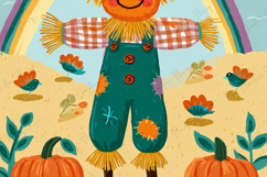 Cute Pumpkin Patch Garden Flag Sublimation Design Product Image 3
