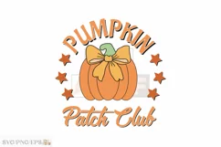 Halloween Fall, Pumpkin Coquette Bow PNG SVG T-shirt Design Product Image 1