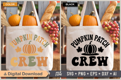 Pumpkin Patch Crew SVG File | Fall Retro SVG Product Image 2