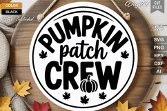 Pumpkin Patch Crew SVG File | Fall Round Sign SVG Product Image 2
