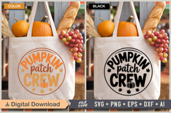 Pumpkin Patch Crew SVG File | Fall Round Sign SVG Product Image 4