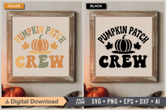 Pumpkin Patch Crew SVG File | Fall Retro SVG Product Image 5