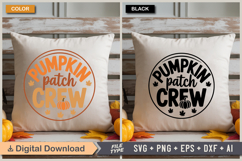 Pumpkin Patch Crew SVG File | Fall Round Sign SVG Product Image 5