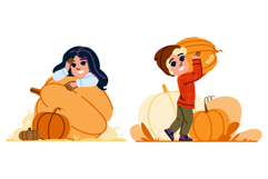 family pumpkin patch kid vector Product Image 1