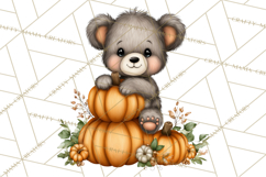 Pumpkin Patch Pals, Fall Woodland Animal Clipart PNG Product Image 3