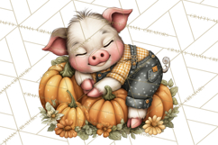 Pumpkin Patch Pals, Fall Woodland Animal Clipart PNG Product Image 5