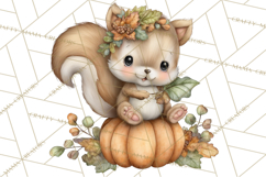 Pumpkin Patch Pals, Fall Woodland Animal Clipart PNG Product Image 2