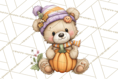 Pumpkin Patch Pals, Fall Woodland Animal Clipart PNG Product Image 5
