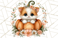 Pumpkin Patch Pals, Fall Woodland Animal Clipart PNG Product Image 3
