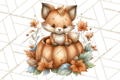 Pumpkin Patch Pals, Fall Woodland Animal Clipart PNG Product Image 5