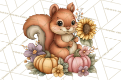 Pumpkin Patch Pals, Fall Woodland Animal Clipart PNG Product Image 3