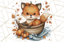 Pumpkin Patch Pals, Fall Woodland Animal Clipart PNG Product Image 3