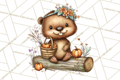 Pumpkin Patch Pals, Fall Woodland Animal Clipart PNG Product Image 2