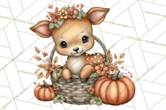 Pumpkin Patch Pals, Fall Woodland Animal Clipart PNG Product Image 3