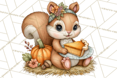 Pumpkin Patch Pals, Fall Woodland Animal Clipart PNG Product Image 4