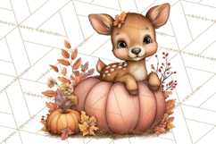 Pumpkin Patch Pals, Fall Woodland Animal Clipart PNG Product Image 5