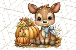 Pumpkin Patch Pals, Fall Woodland Animal Clipart PNG Product Image 2