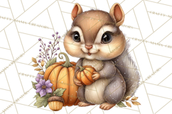Pumpkin Patch Pals, Fall Woodland Animal Clipart PNG Product Image 4