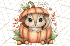 Pumpkin Patch Pals, Fall Woodland Animal Clipart PNG Product Image 5