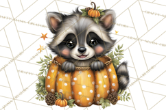 Pumpkin Patch Pals, Fall Woodland Animal Clipart PNG Product Image 2