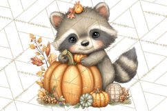 Pumpkin Patch Pals, Fall Woodland Animal Clipart PNG Product Image 4